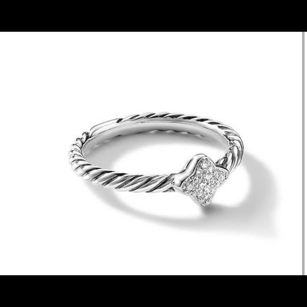 David Yurman | Quatrefoil Ring with Diamonds 5.5 | Cable Collectibles EUC!